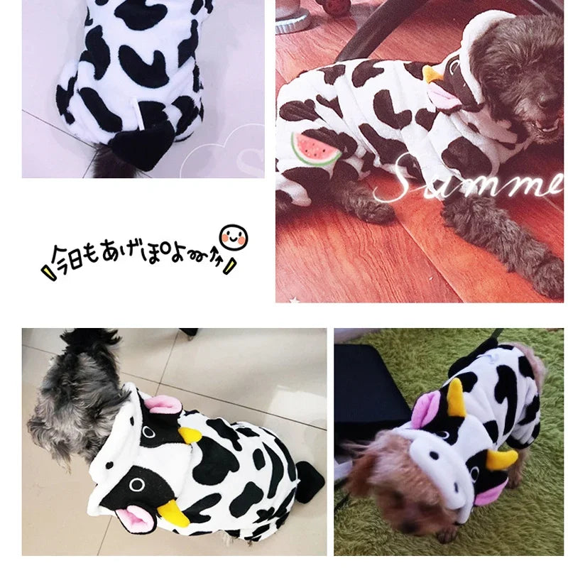 Soft Fleece Dog Jumpsuit – Warm Pet Hoodie for Small Dogs & Cats (Chihuahua, Yorkie, Puppy)