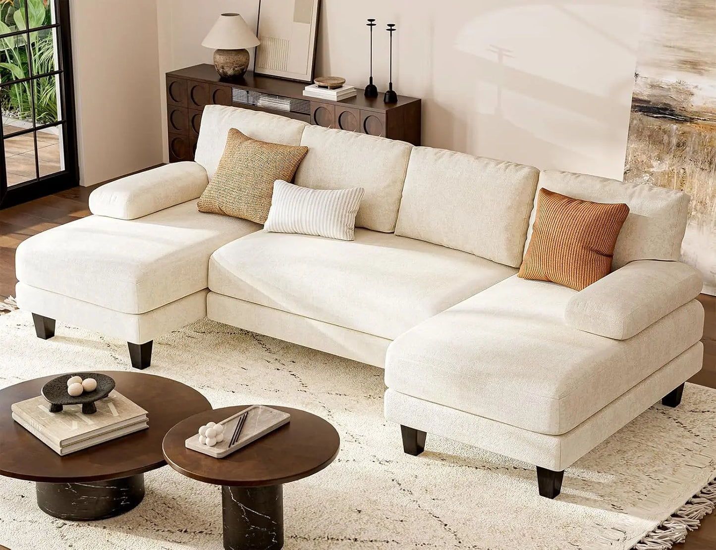 U Shaped Sectional  Modular Sofa with Double Chaise