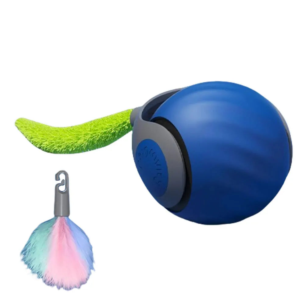 Automatic Moving Cat Toy Ball – USB Rechargeable Interactive Smart Cat Toy with Speedy Tail for Indoor Play & Exercise