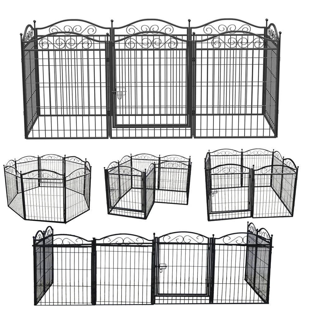 Heavy Duty Dog Playpen – 8-Panel Metal Fence with Gate for Pets, Indoor/Outdoor Kennel Cage Run for Dogs, Puppies & Small Animals