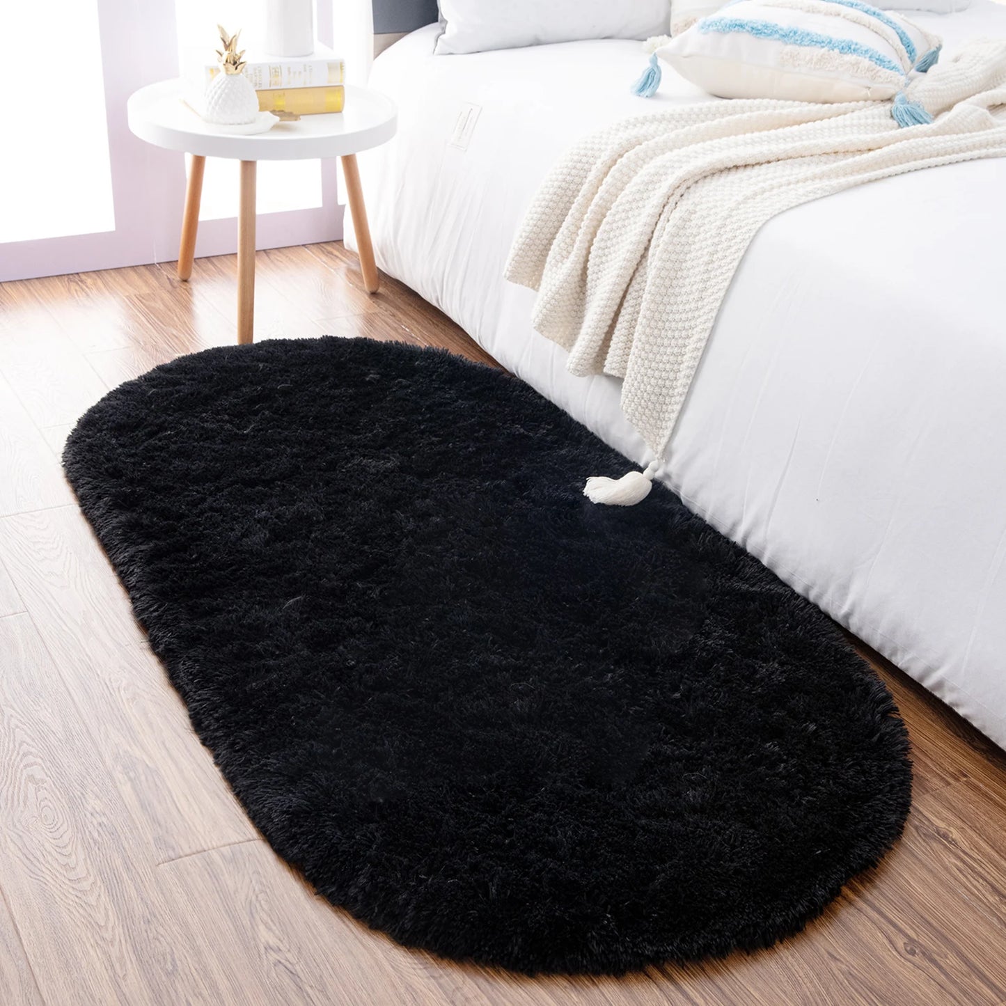 Faux Fur Oval  Long Hair Area Rugs