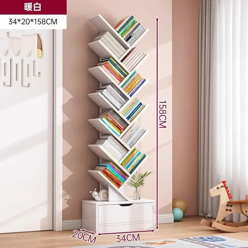 Standing Wooden Storage Rack Bookshelf