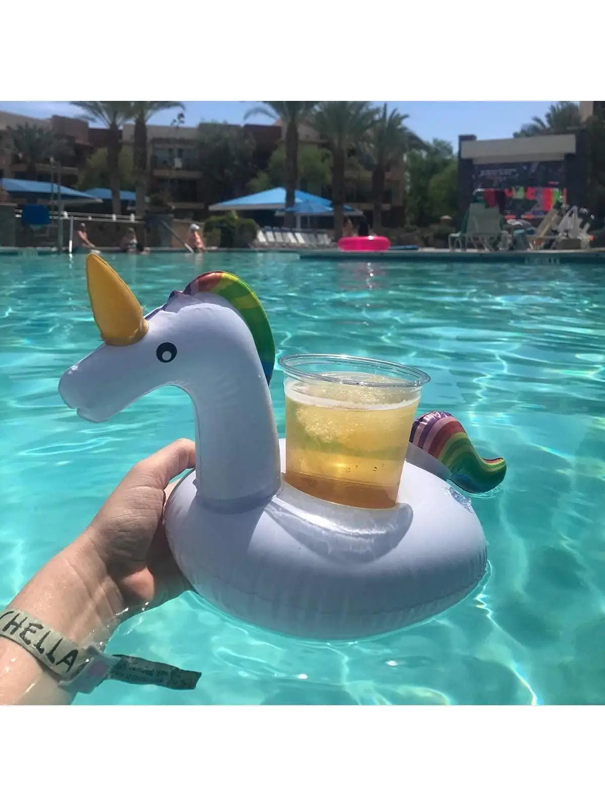 15 Pcs Inflatable Drink Holders – Floating Cup Holders & Flamingo Coasters for Pool Parties, Beach Days, and Summer Fun