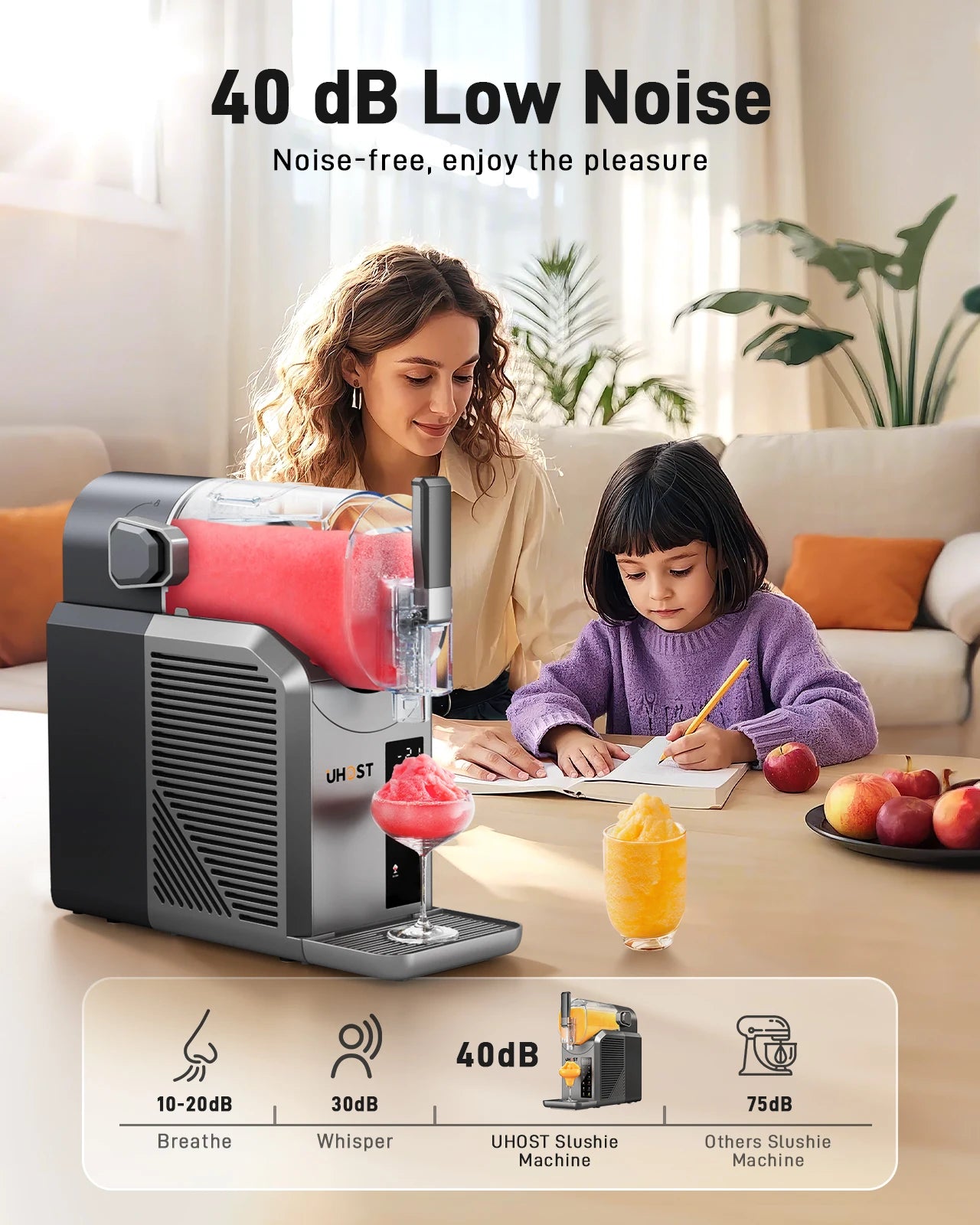 72 Oz Slushie Machine – Frozen Drink Maker with Fast Freezing & Self-Cleaning, No Ice Needed – Perfect for Home & Pool Parties