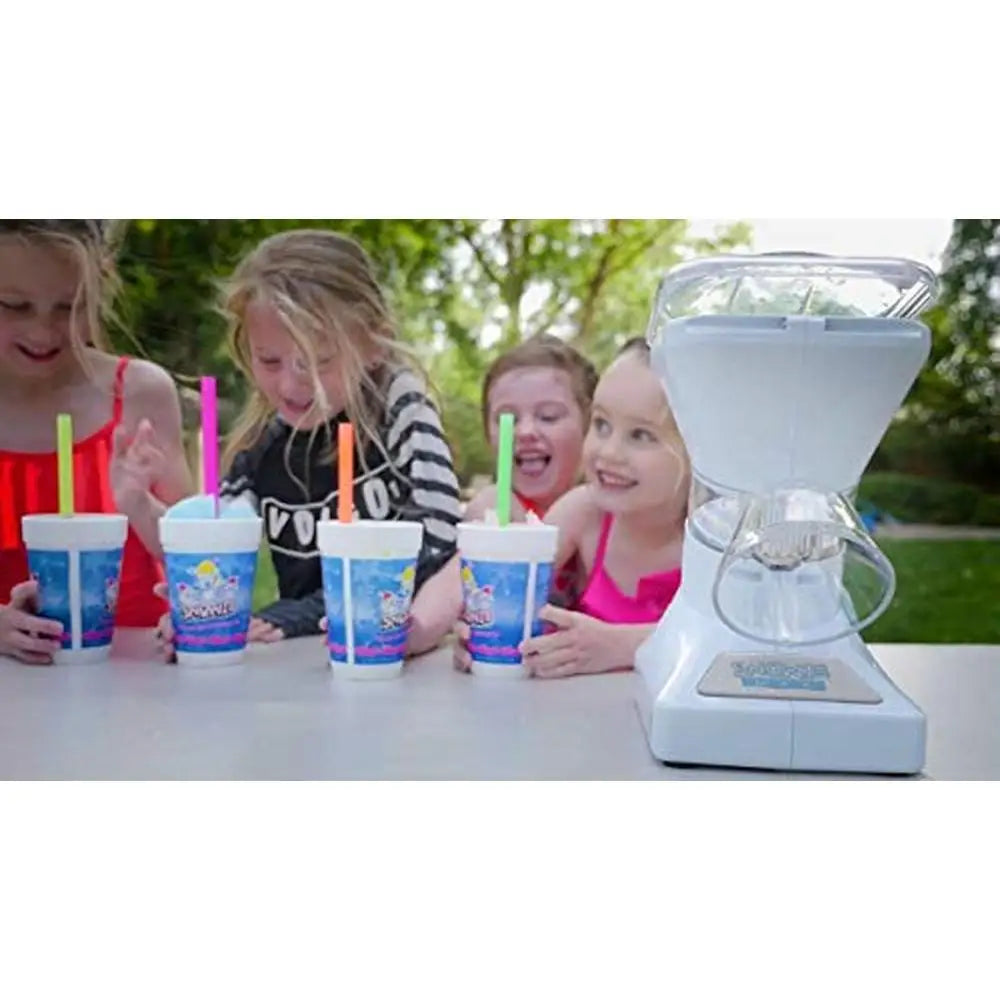 Premium Snow Cone Maker Kit with Flavored Powder Sticks Fast Ice Shaver Home 6 Stick Set Fluffy Ice in 5 Seconds Heavy Duty