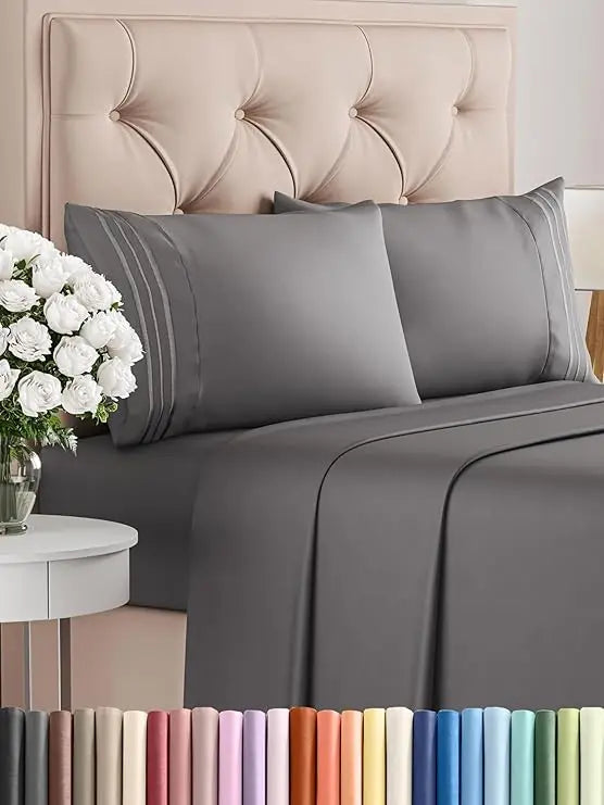 California King 4-Piece Sheet Set – Soft, Breathable & Cooling Hotel Luxury Bedding for Women, Men, Kids & Teens