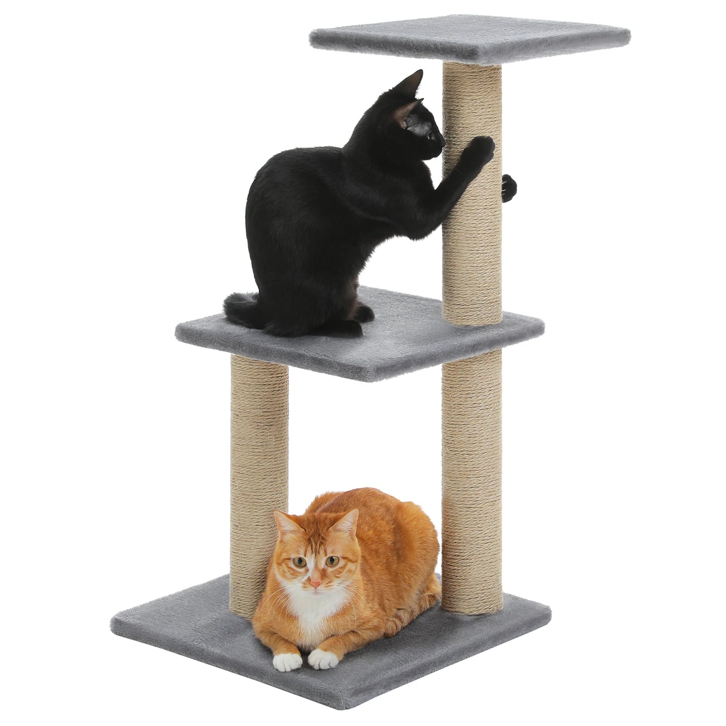 CozyCat™ 2-in-1 Cat Tree Tower – Indoor Cat Activity Center with Scratching Posts, Big Hammock & Removable Top Perch (Grey)
