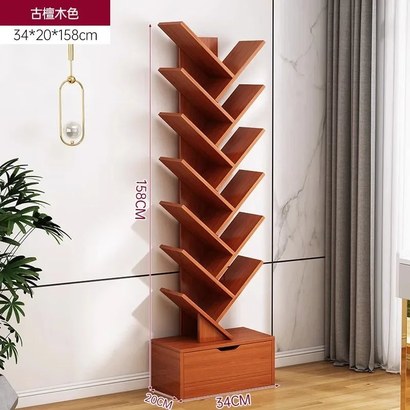 Standing Wooden Storage Rack Bookshelf