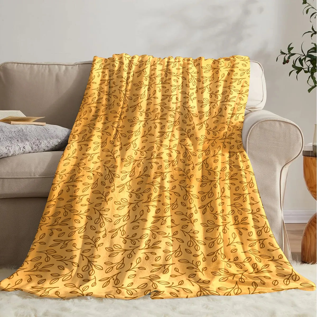 Halloween Throw Blanket – Cozy Pumpkin Print Blanket for Couch, Bed, Sofa, Fall, Thanksgiving & Halloween Gift