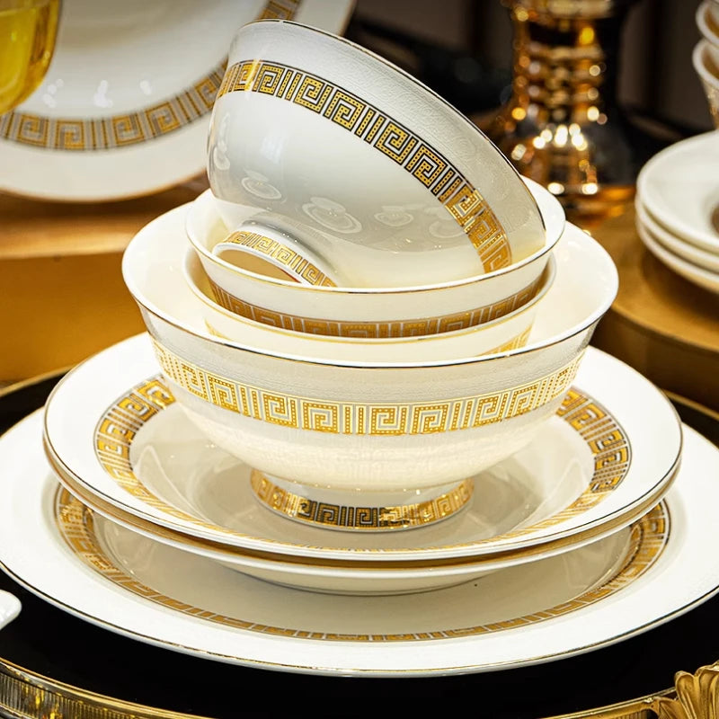 Fine Bone Gold China Dinnerware Sets