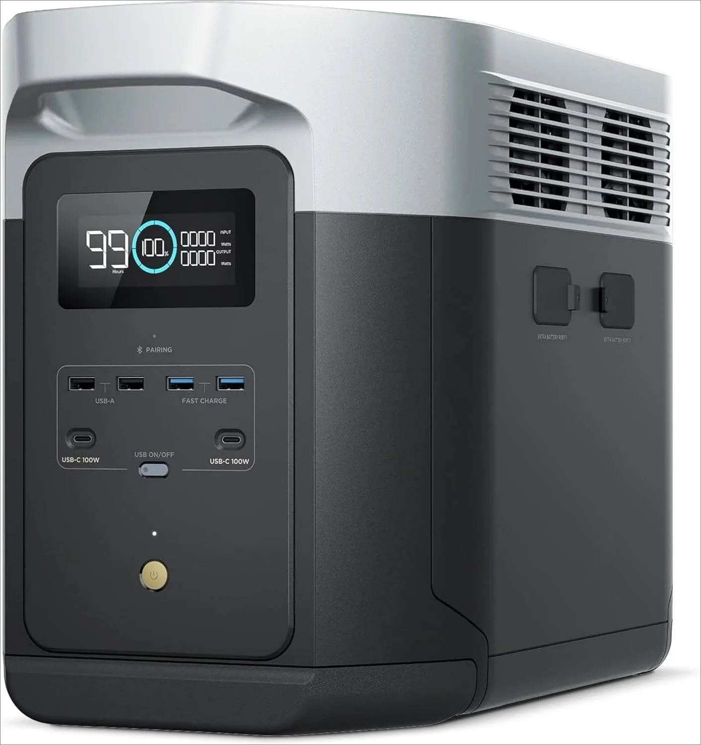 Portable Power Station DELTA 2 Max — 2400W LFP Solar Generator, 2048Wh Capacity, Full Charge in 1 Hour (Solar Panel Optional)