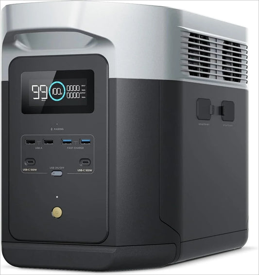 Portable Power Station DELTA 2 Max — 2400W LFP Solar Generator, 2048Wh Capacity, Full Charge in 1 Hour (Solar Panel Optional)