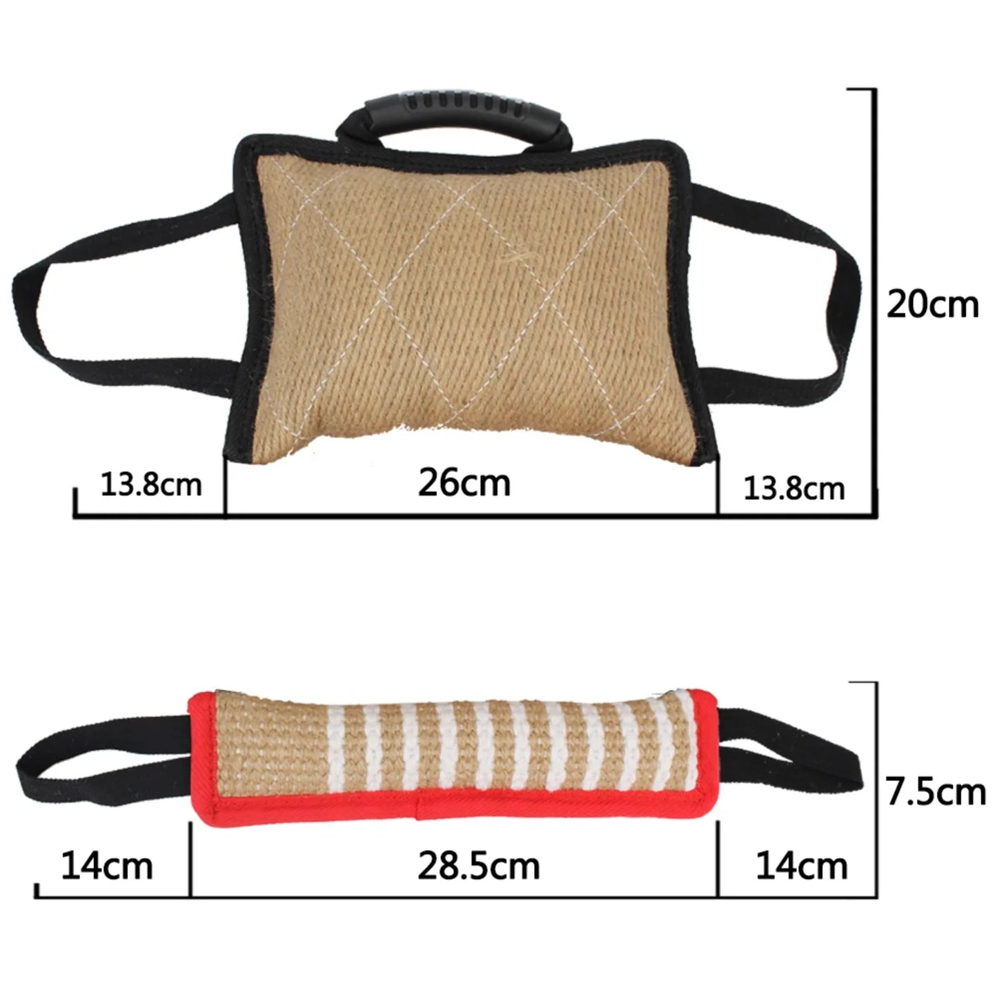 Durable Dog Bite Tug Toy with 2 Rope Handles – Training Chew Pillow for Medium & Large Dogs