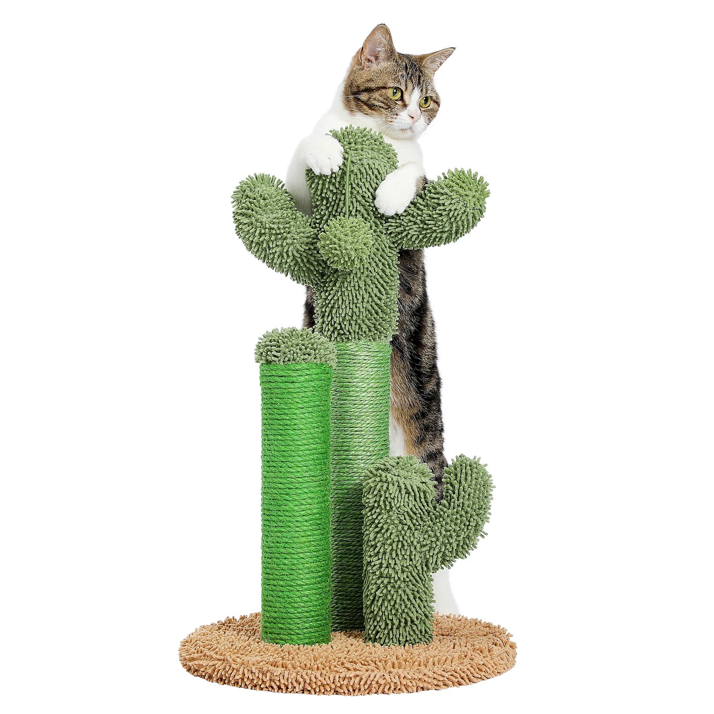 Cactus Cat Scratcher  with 3 Scratching Poles and Interactive Dangling Ball