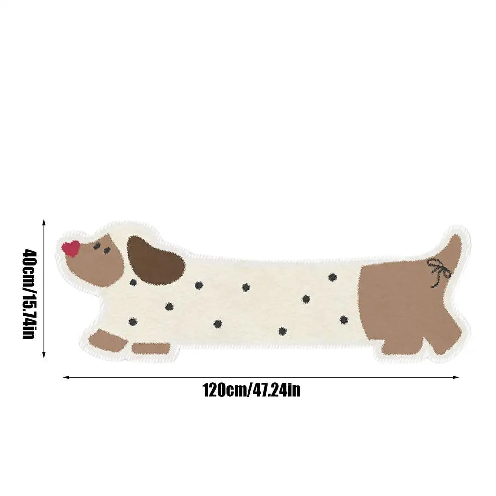 Dog Bathroom Rug – Funny Plush Shower Mat with Cute Dog Pattern, Water Absorbent, Thick & Non-Slip Washable Bath Mat