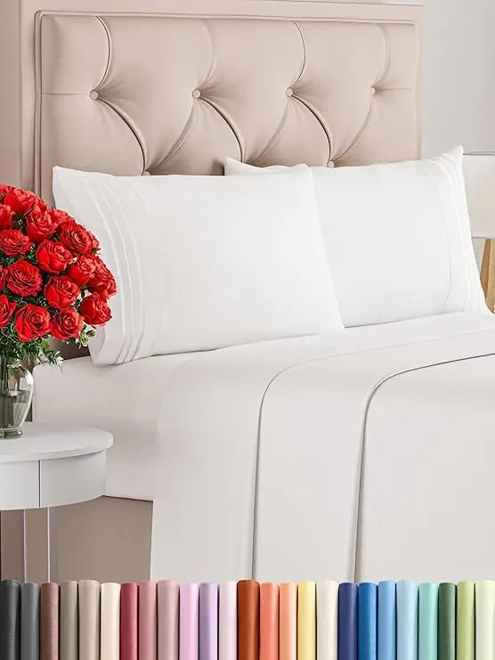 California King 4-Piece Sheet Set – Soft, Breathable & Cooling Hotel Luxury Bedding for Women, Men, Kids & Teens