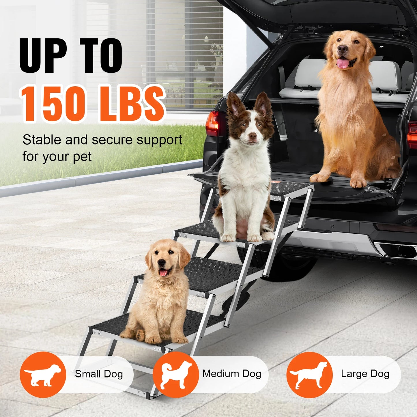 Portable Aluminum Folding Dog Stairs