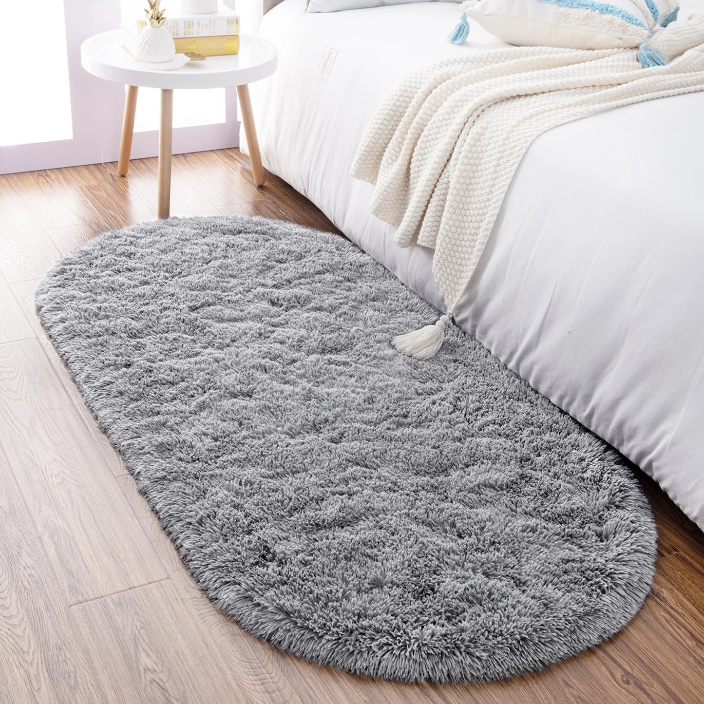 Faux Fur Oval  Long Hair Area Rugs