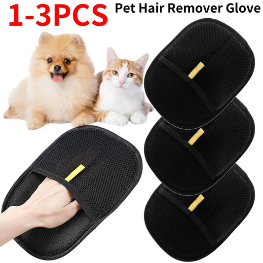 Pet Grooming Deshedding Glove – Hair Remover for Dogs, Cats & Rabbits with Long, Short, or Curly Fur