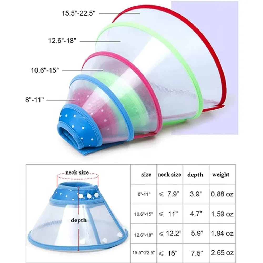 1Pc Cute Adjustable Pet Recovery Cone Collar – Soft & Comfortable Dog E-Collar for Post-Surgery Protection – Martingale Collar Style