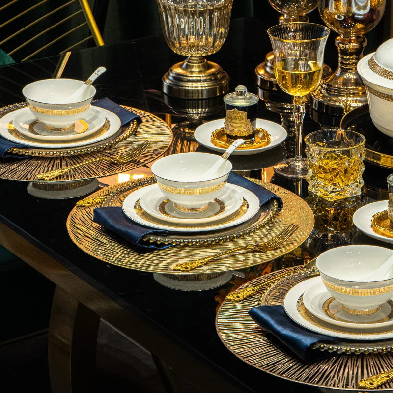 Fine Bone Gold China Dinnerware Sets