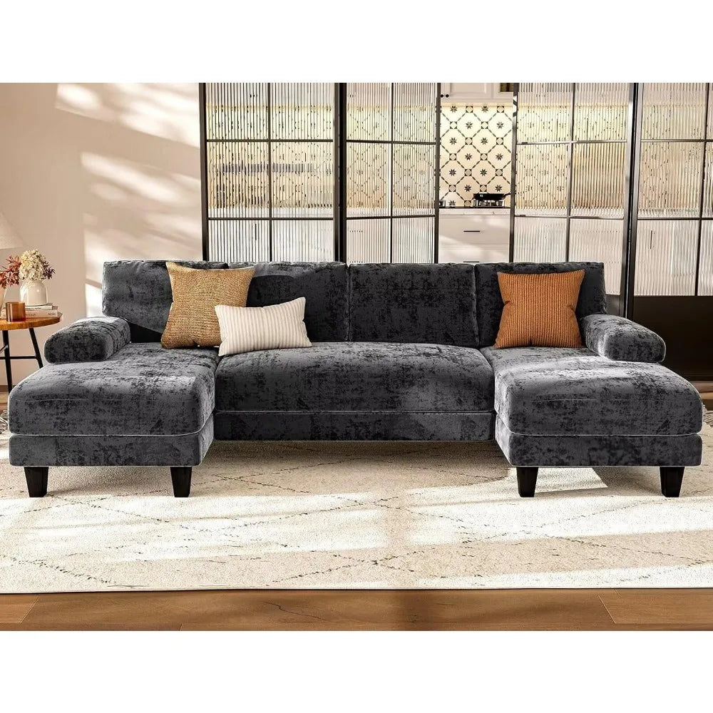 U Shaped Sectional  Modular Sofa with Double Chaise