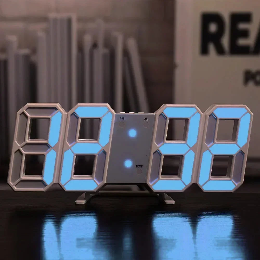 3D LED Digital Wall Clock – Adjustable Brightness, Night Mode, Modern Wall Decor for Bedroom, Office, Living Room