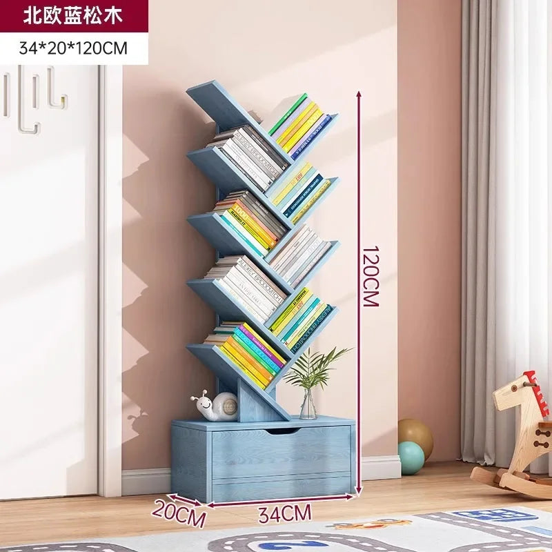 Standing Wooden Storage Rack Bookshelf