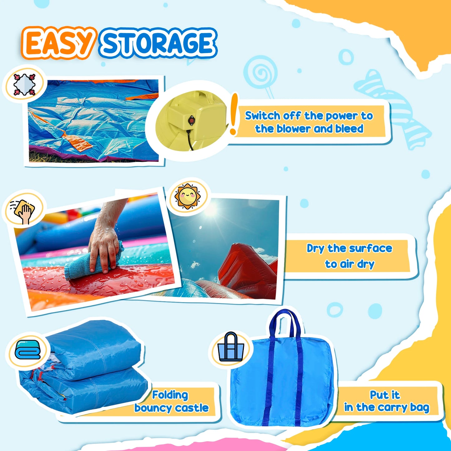 6-in-1 Inflatable Bounce House and Water Slide for Kids