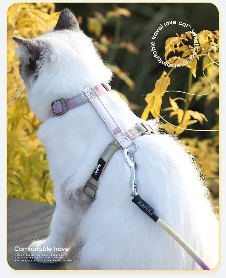 Adjustable Escape-Proof Cat Harness Set – Comfortable Outdoor Walking Harness with Lead & Collar for Kittens & Cats – Pet Supplies