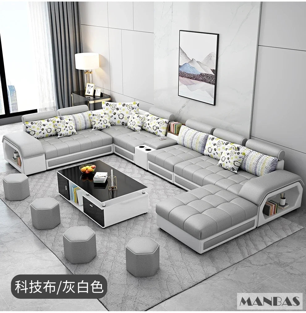 Big U Shape Couch / Sofa with shelves