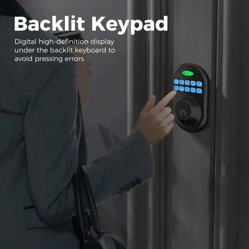 EUUKAIHG Keyless Entry Door Lock – Smart Deadbolt with Keypad, One-Touch Lock/Unlock, Auto-Locking & Backup Key Access – Secure Electronic Lock for Home or Office