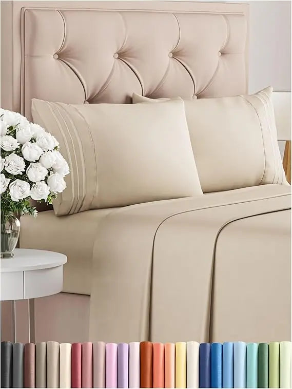California King 4-Piece Sheet Set – Soft, Breathable & Cooling Hotel Luxury Bedding for Women, Men, Kids & Teens