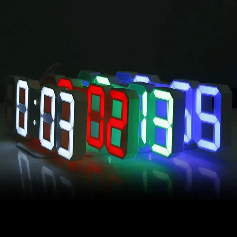 3D LED Digital Wall Clock – Adjustable Brightness, Night Mode, Modern Wall Decor for Bedroom, Office, Living Room