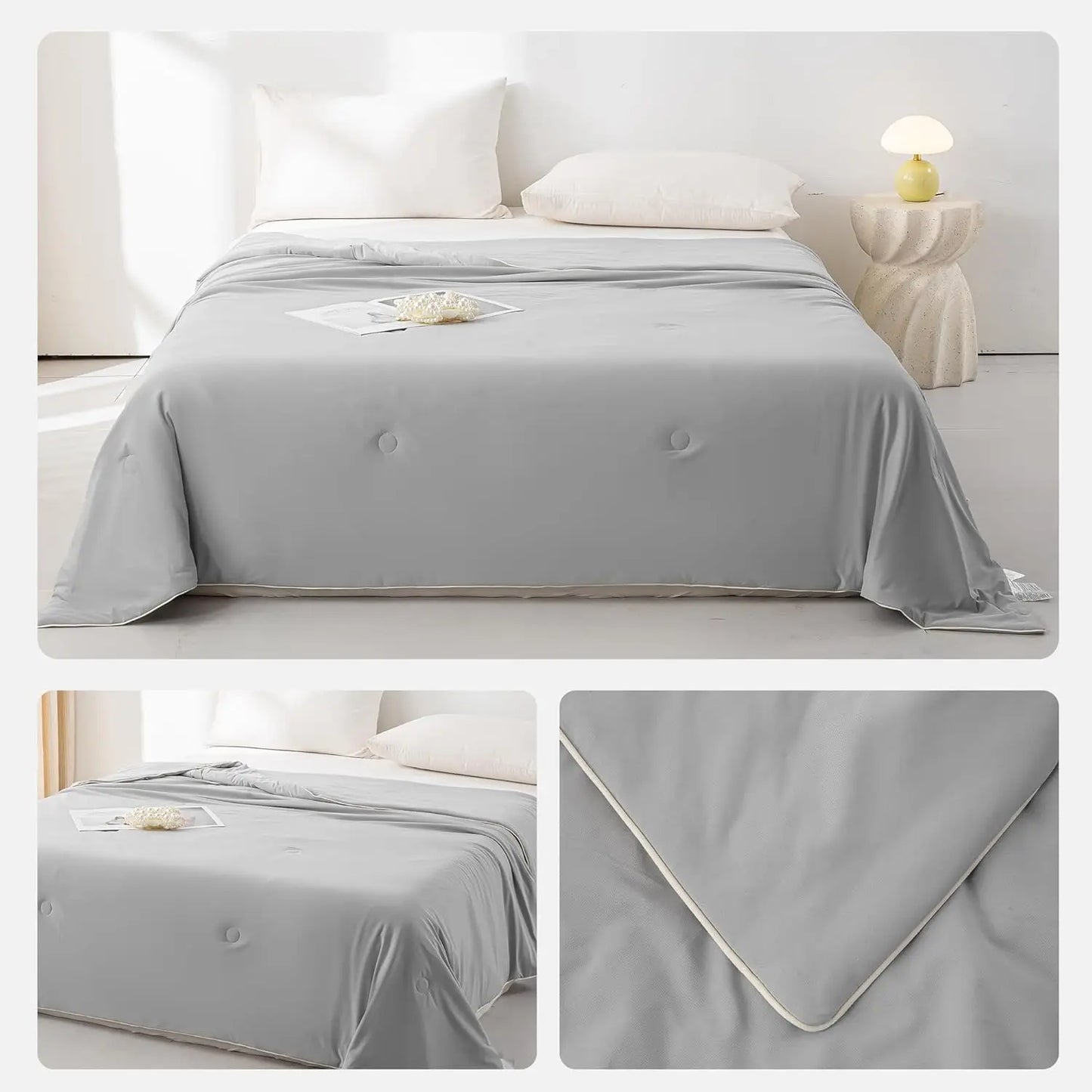 Cooling Comforter Double-Sided Ice Cool Spandex Fabric – Soft, Lightweight Summer Blanket for Hot Sleepers & Night Sweats