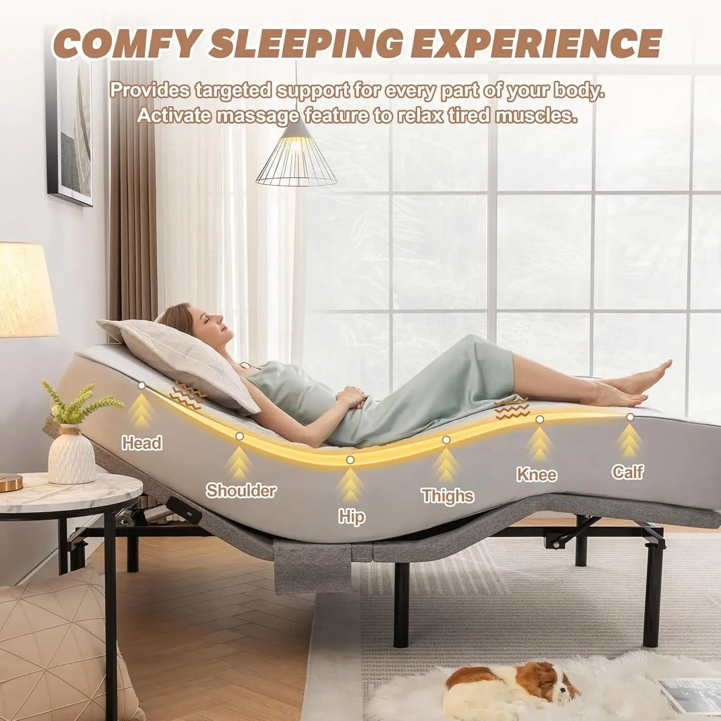 Queen Adjustable Bed Frame with Massage & Zero Gravity – Electric Base with Wireless Remote, Head & Foot Incline