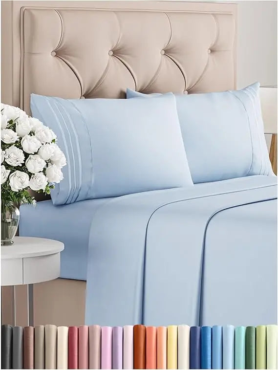 California King 4-Piece Sheet Set – Soft, Breathable & Cooling Hotel Luxury Bedding for Women, Men, Kids & Teens