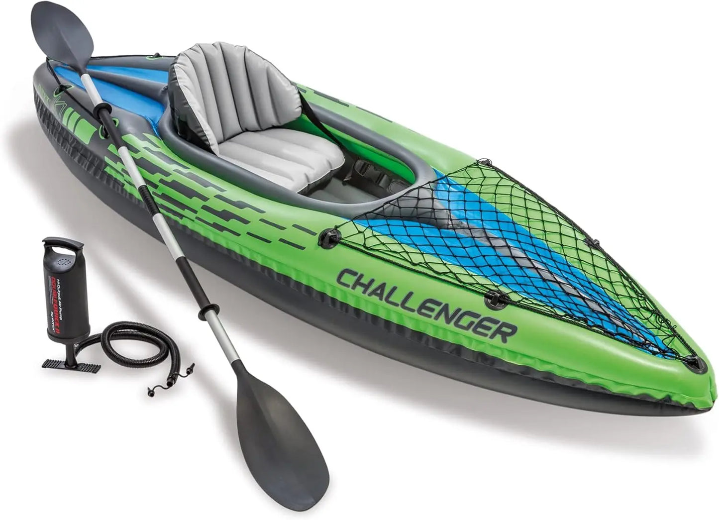 Challenger Series Inflatable Kayak – Durable 1 or 2 Person Kayak with 86" Paddle, Adjustable Seat & High-Output Pump – Heavy-Duty SuperStrong PVC Construction