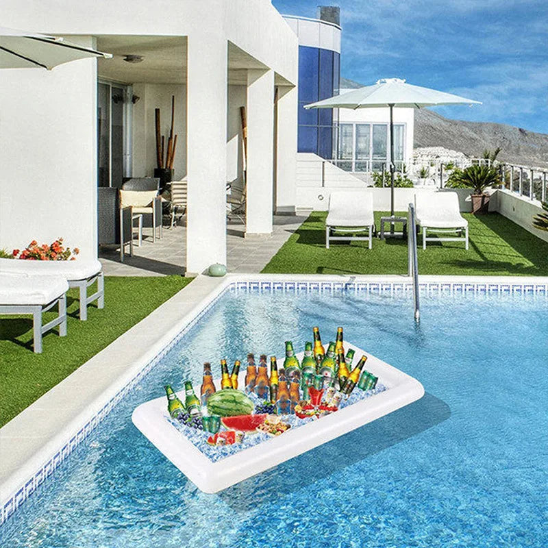 Inflatable Ice Bar Food & Drink Tray – Floating Pool Party Cooler for Snacks, Fruits, Beverages & Ice Storage – Portable Buffet Serving Bucket