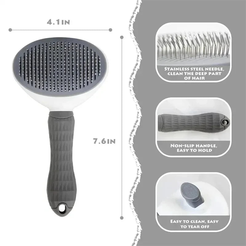 Self Cleaning Pet Hair Remover Brush - Quick, Reusable & Effortless Fur Cleanup