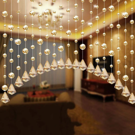 Luxury Crystal Glass Bead Curtain – Home Interior Decor & Wedding Backdrop – Sparkling Hanging Room Divider for Events & Background Decoration