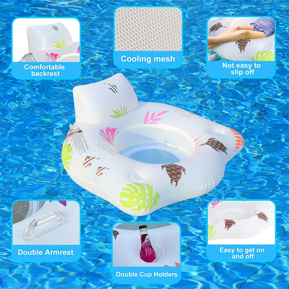 LED Color-Changing Swan Pool Float – Inflatable Lounge Chair for Fun & Relaxing Pool Parties