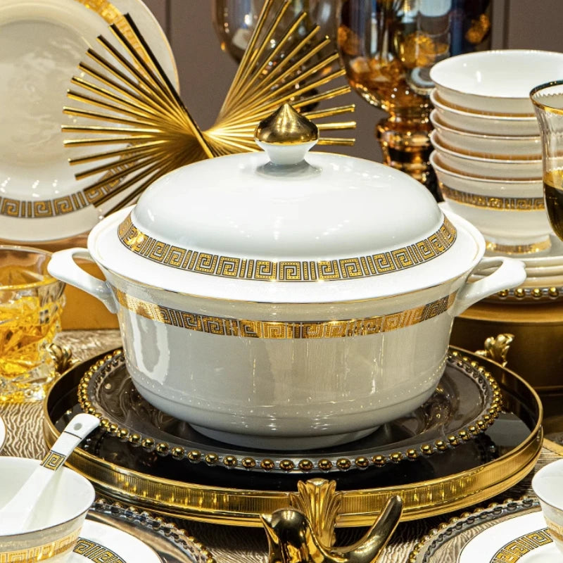 Fine Bone Gold China Dinnerware Sets