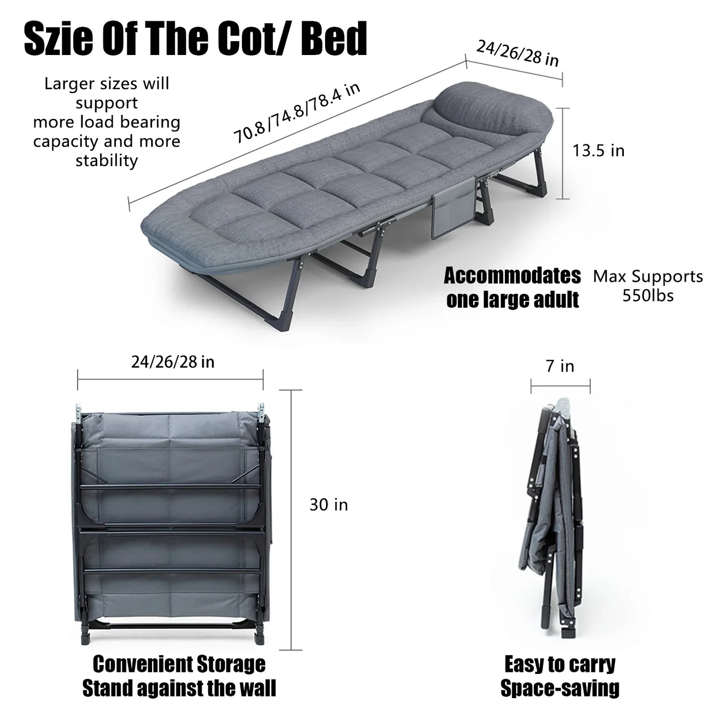 American Folding Bed – Household Single Sofa Bed & Nap Lounge Chair for Indoor & Outdoor Relaxation