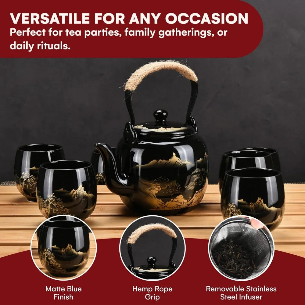 Kitchen Porcelain Tea Set – Authentic Ceramic Teapots and Cups for Elegant Tea Parties & Everyday Use