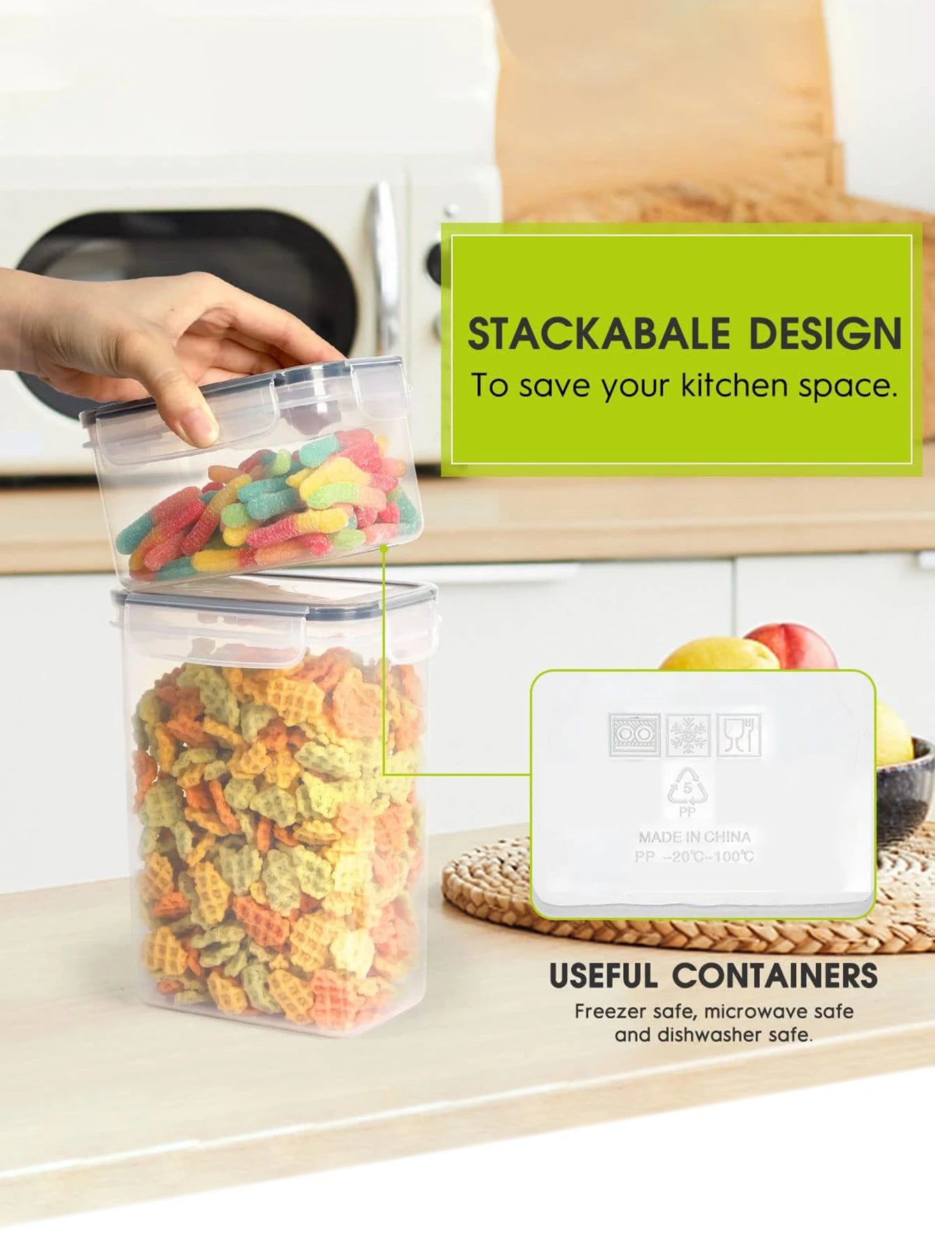 24PCS Airtight Food Storage Containers with Lids – BPA-Free Plastic Pantry Organization Set with Labels & Marker – Kitchen Canisters for Flour, Sugar, Snacks, Cereal & More