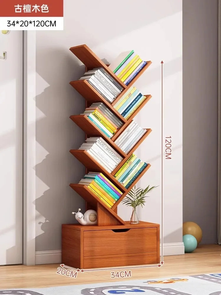 Standing Wooden Storage Rack Bookshelf