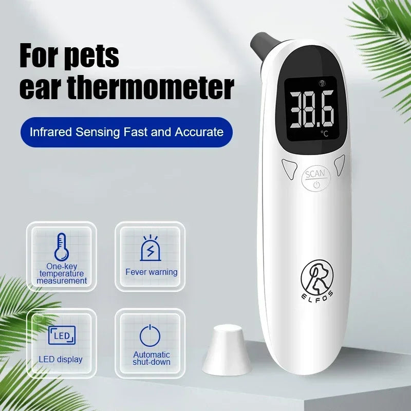 Pet Dog & Cat Ear Digital Thermometer – Non-Contact, Highly Accurate Electronic Temperature Monitor for Home & Clinic Use