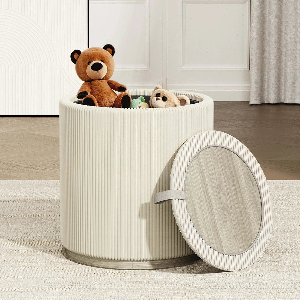 Round Storage Stool / Ottoman Organizer Chair