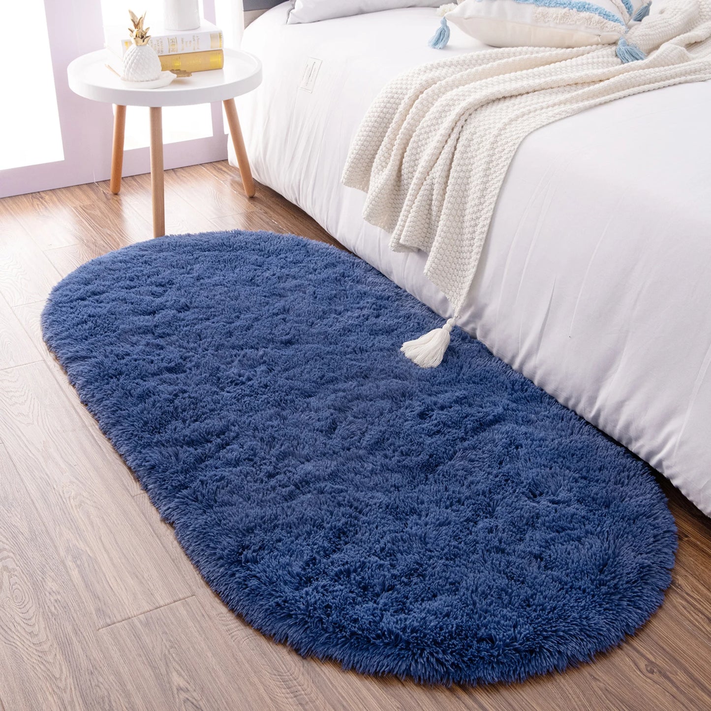 Faux Fur Oval  Long Hair Area Rugs